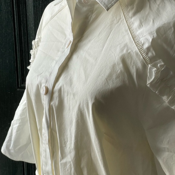 TAHARI ASL Ivory Tie Shirt Dress Size 6 - Picture 6 of 7